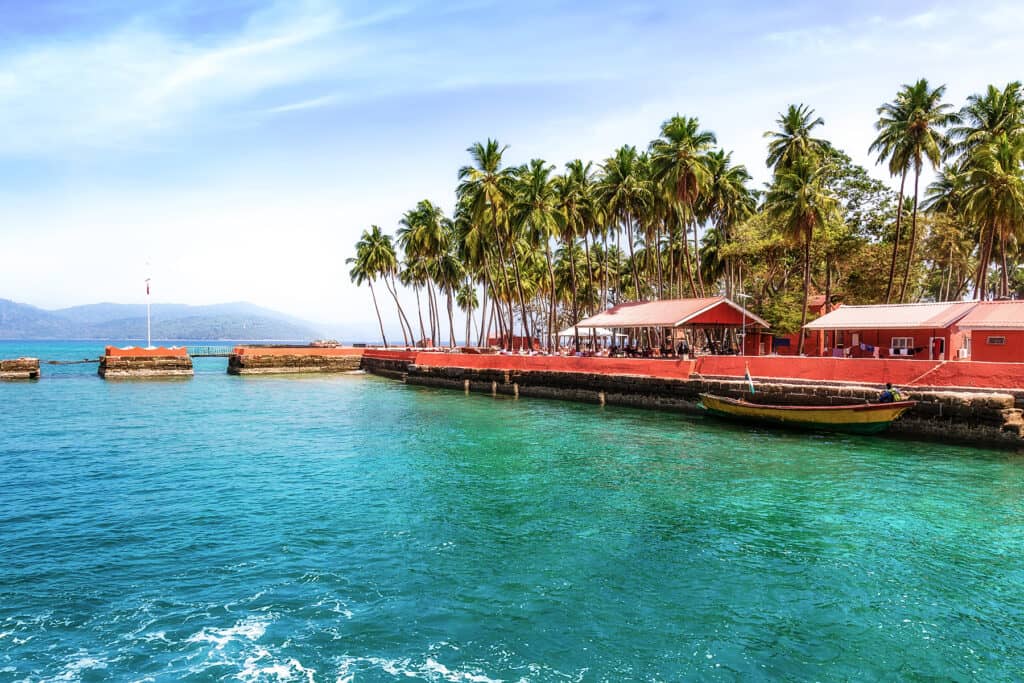 Ross Island beach bay at Andaman Island