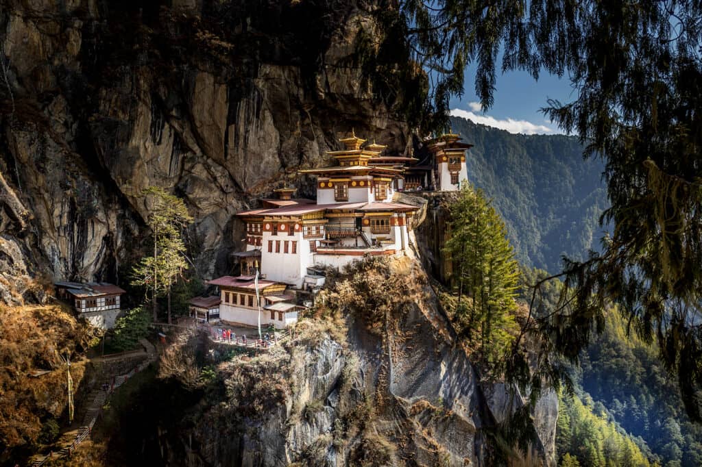 Famous Tiger's Nest monastery near Paro, Bhutan